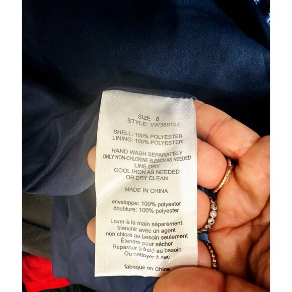 Vera Wang White Blue Crinkle Chiffon Strapless Bridesmaid Dress - Picture 6 of 9